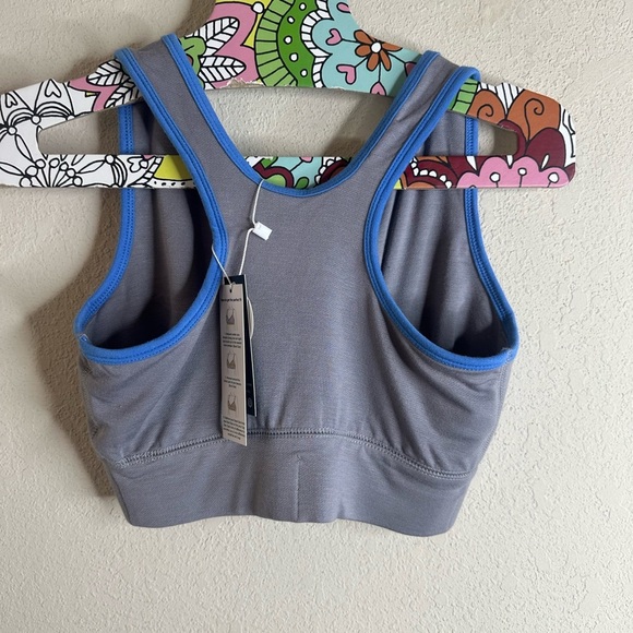 Kindred Bravely Racerback French Terry Nursing Bra gray/blue small NWT - Picture 2 of 5
